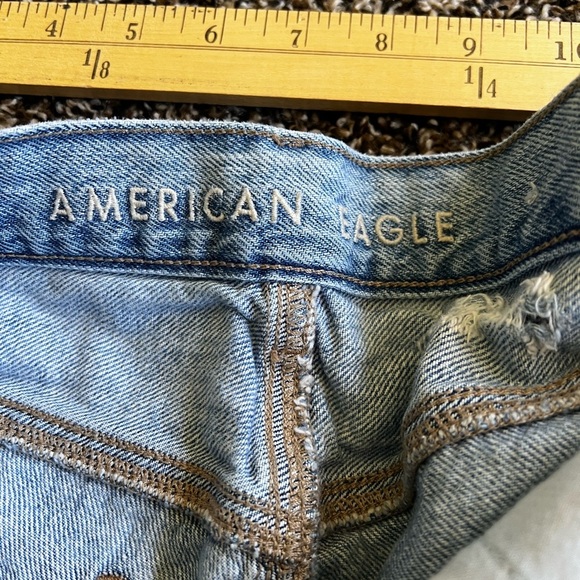 American Eagle Outfitters Distressed Blue Denim Shorts - Picture 3 of 6